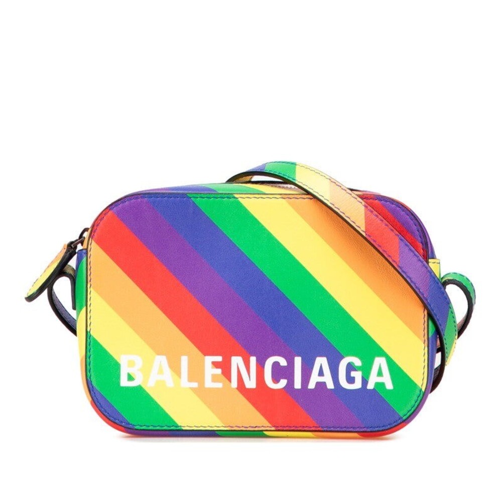 Balenciaga Ville Camera Leather Shoulder Bag Multicolor